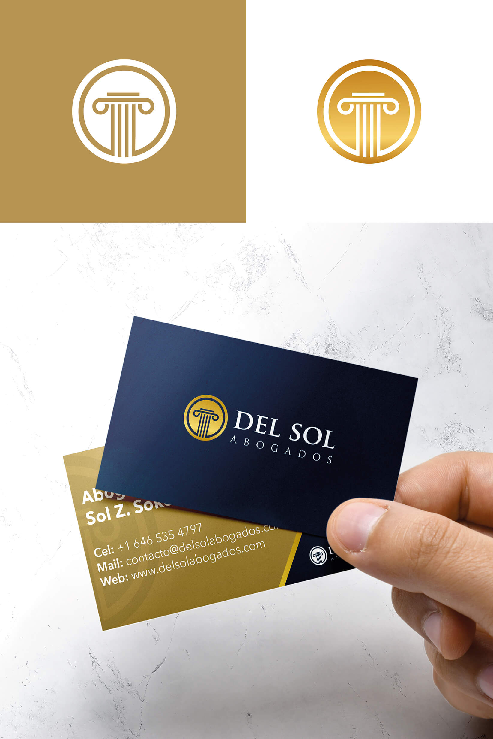 business card with logo, logo isotype