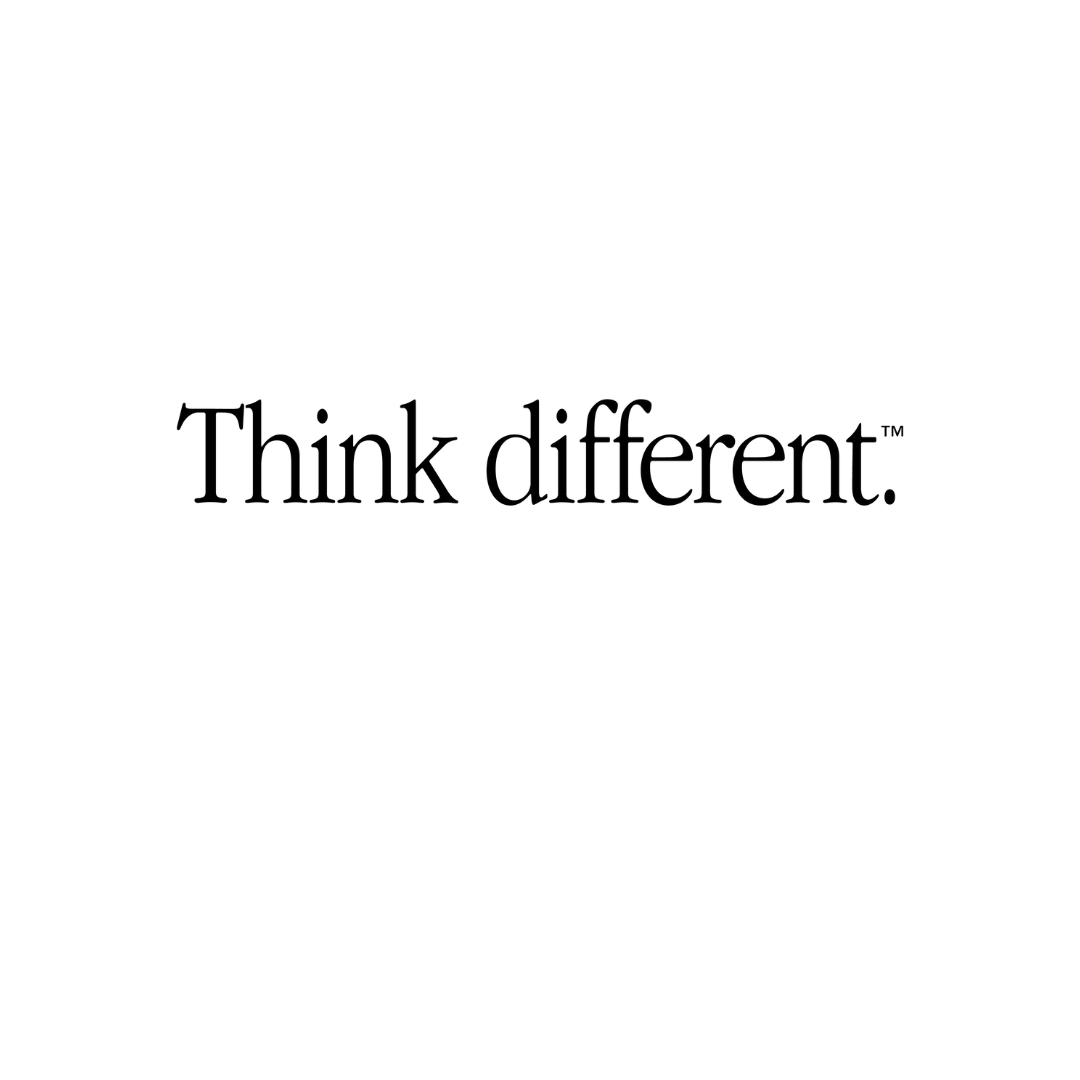 think different apple without logo brand design